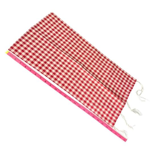 American Girl Felicity Post Bed Curtain w/ Ties 10.5"W x 22"L Red Check Bedding - Picture 4 of 6